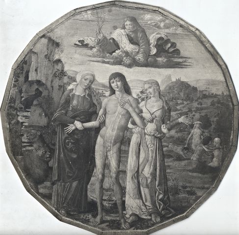 Böhm, Osvaldo — Girolamo di Benvenuto - sec. XV - Ercole al bivio — insieme, recto
